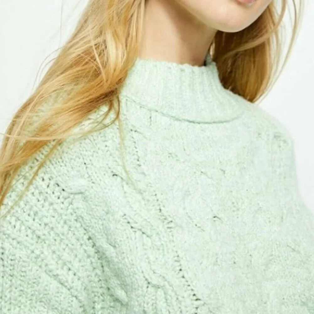 Free People - Merry Go Round Cable-Knit Sweater Mint - Women’s S​​